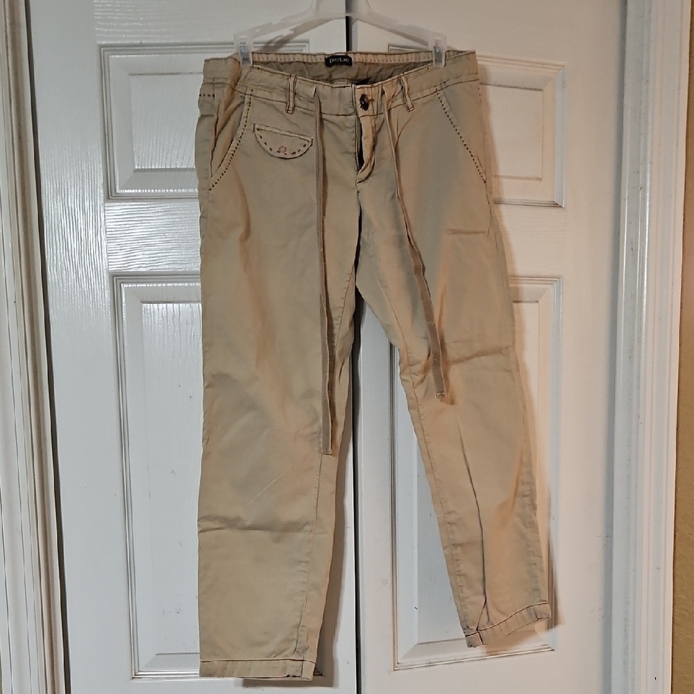 Bebe Beige Casual Pants with Drawstring